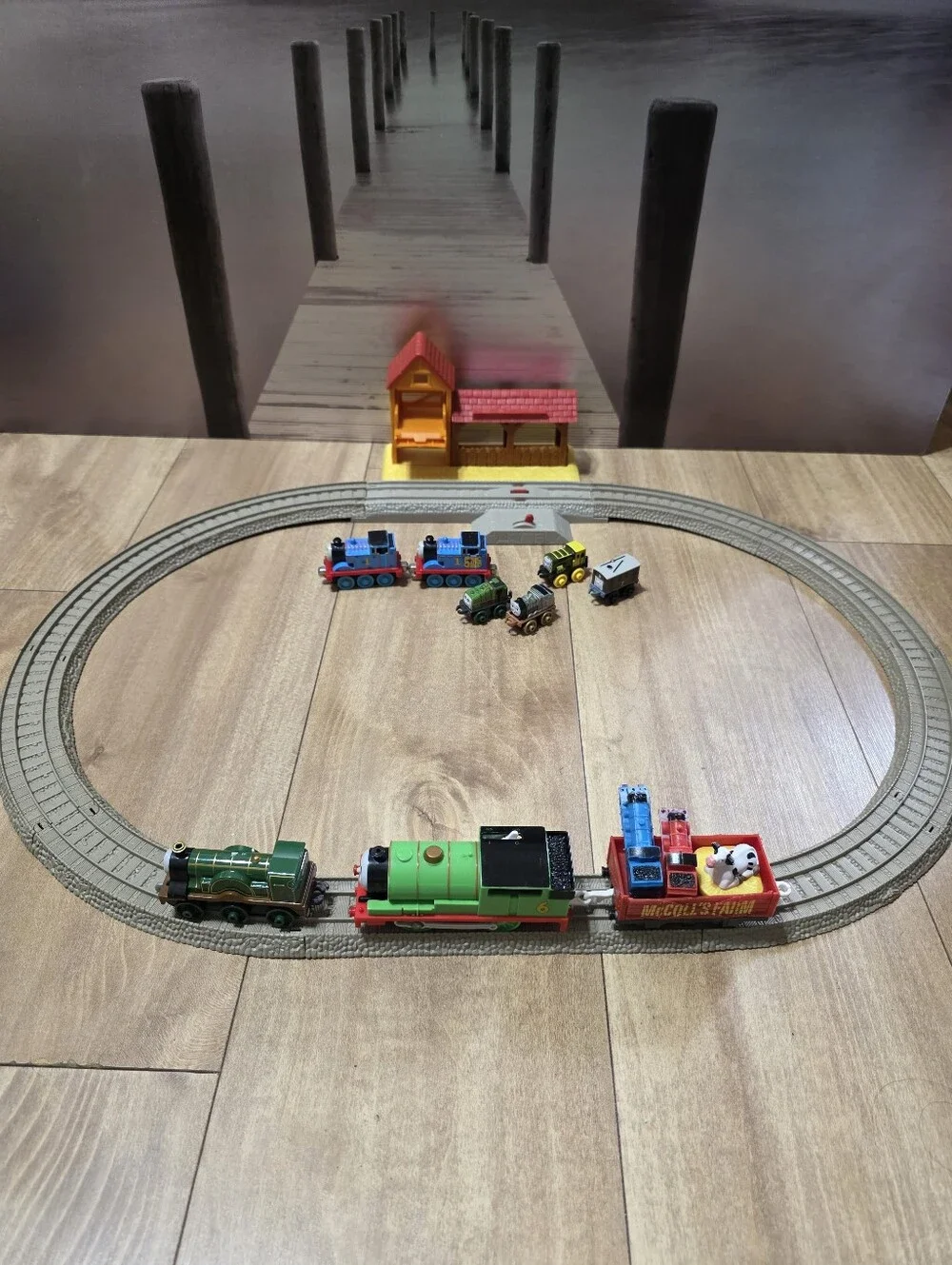 Thomas & Friends Track Set with Green Engine and Red Car